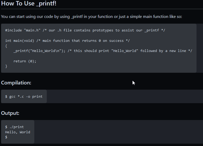 Screenshot of Project
